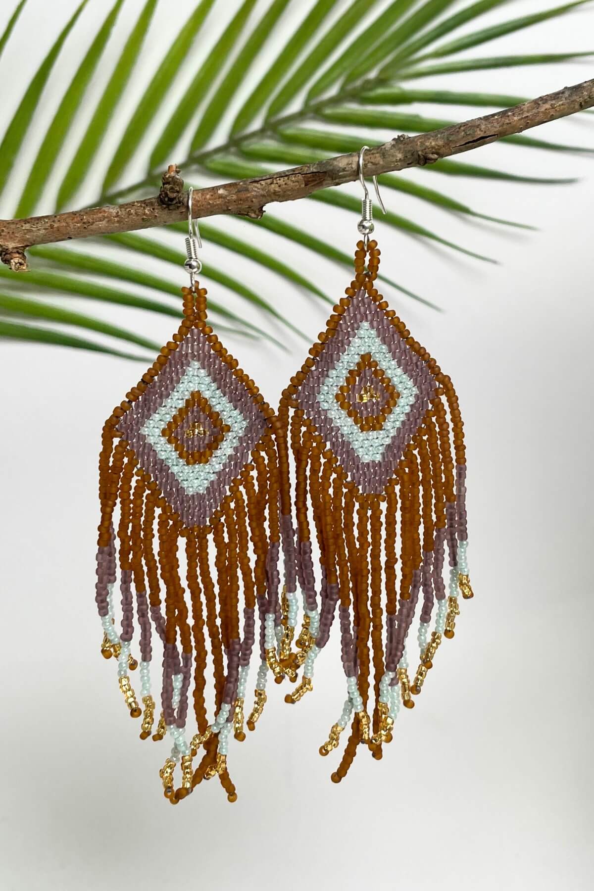 Beaded Earrings - Indian Copper