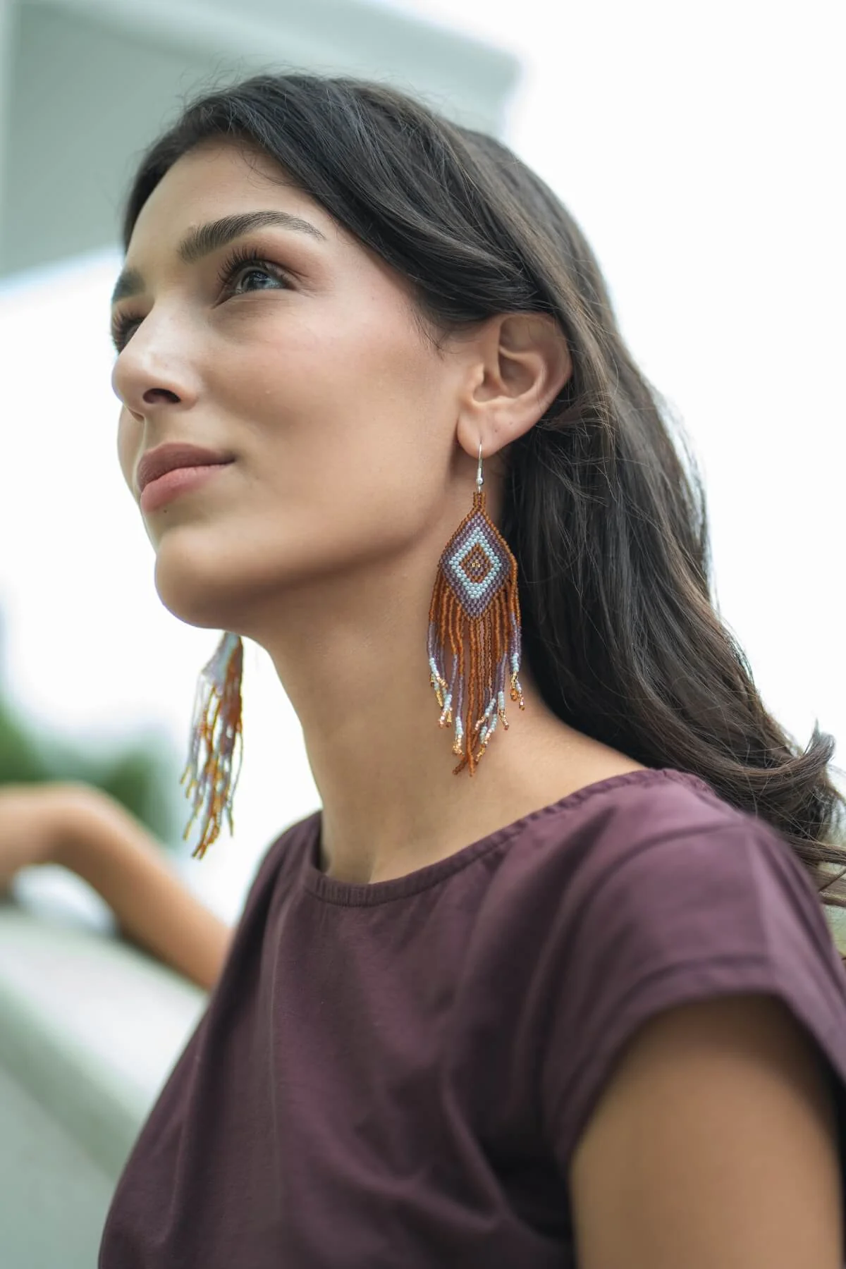 Beaded Earrings - Indian Copper - Image 3