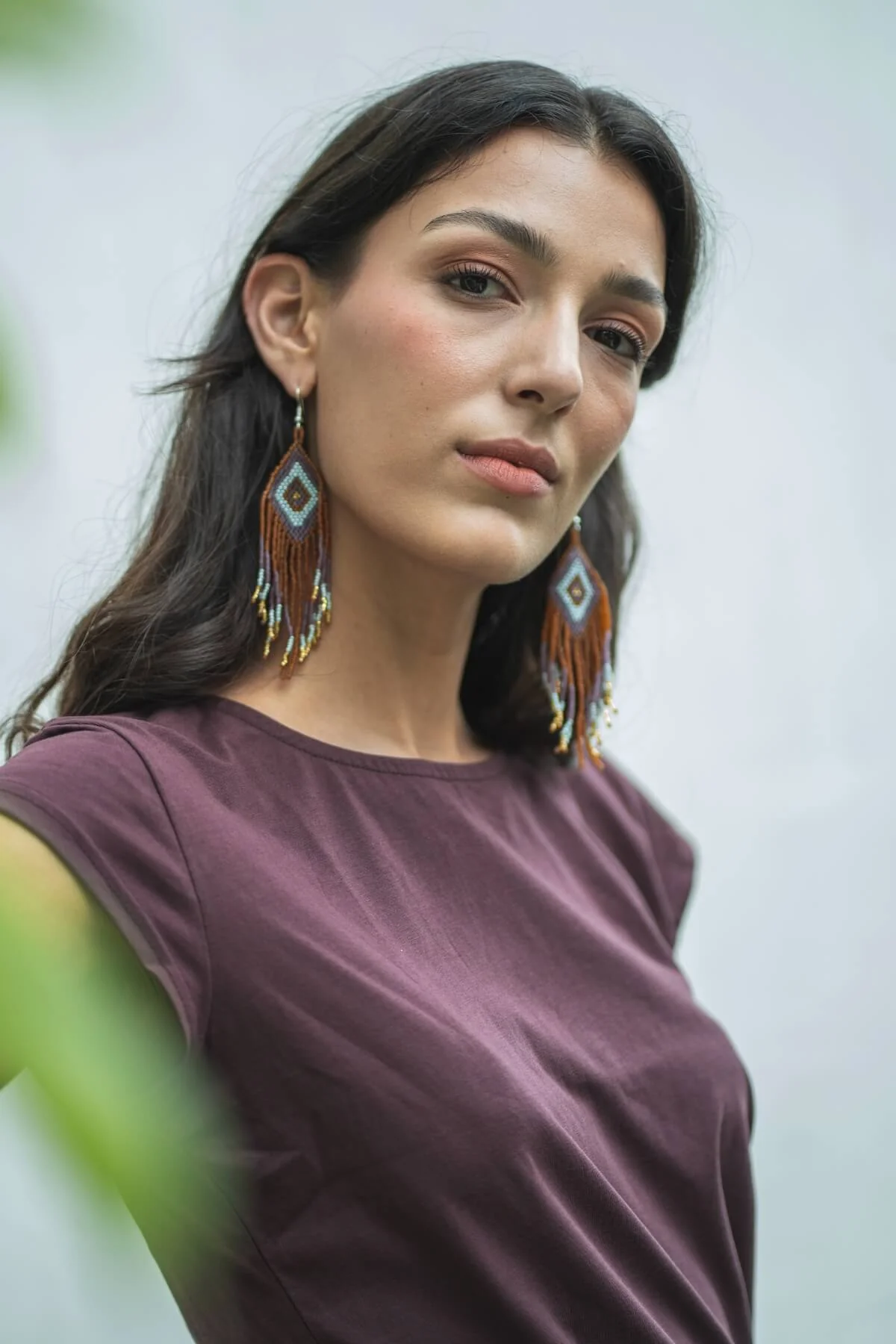 Beaded Earrings - Indian Copper - Image 4