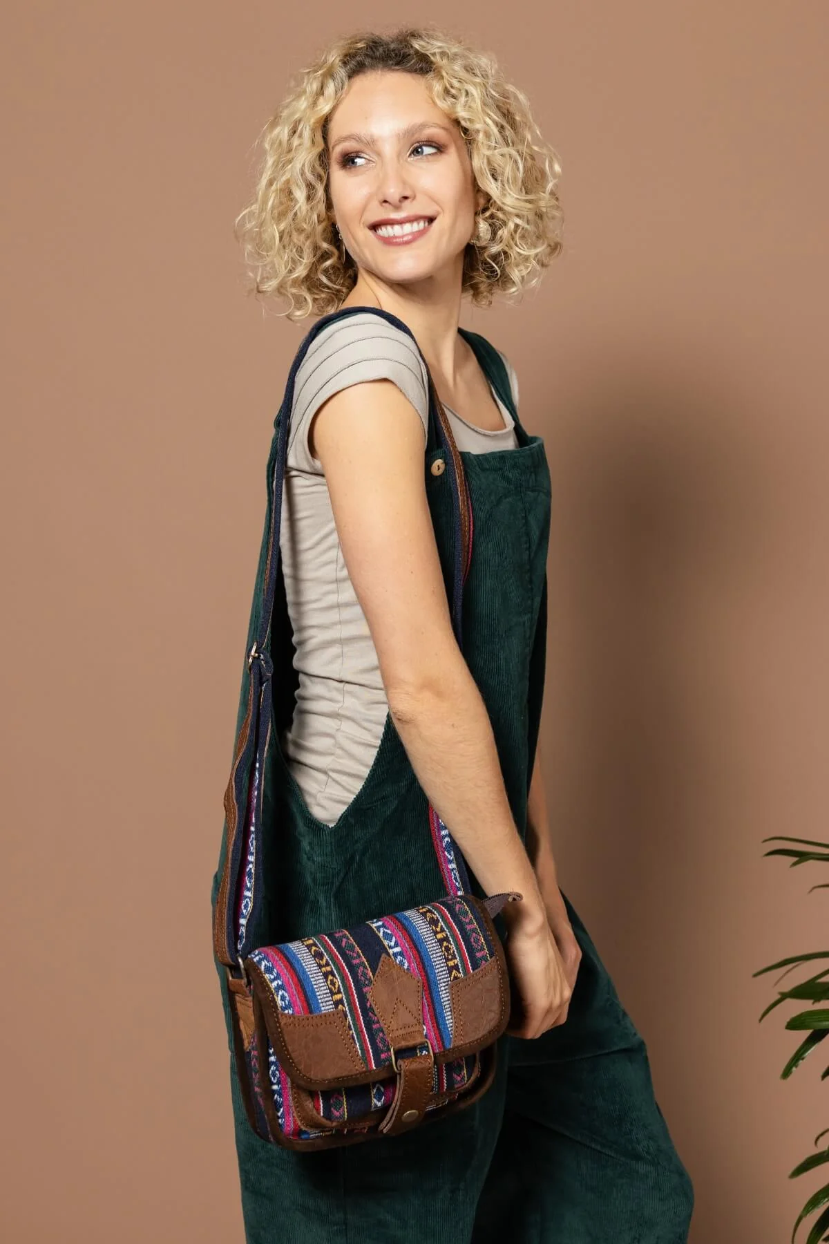 Buffalo Leather & Cotton Bag - Auray - Image 2
