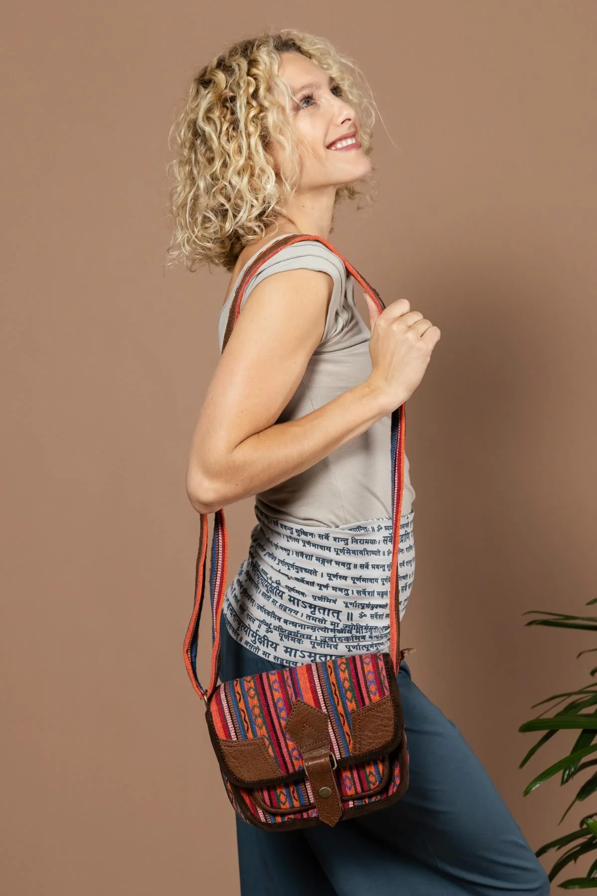Buffalo Leather & Cotton Bag - Coray - Image 2