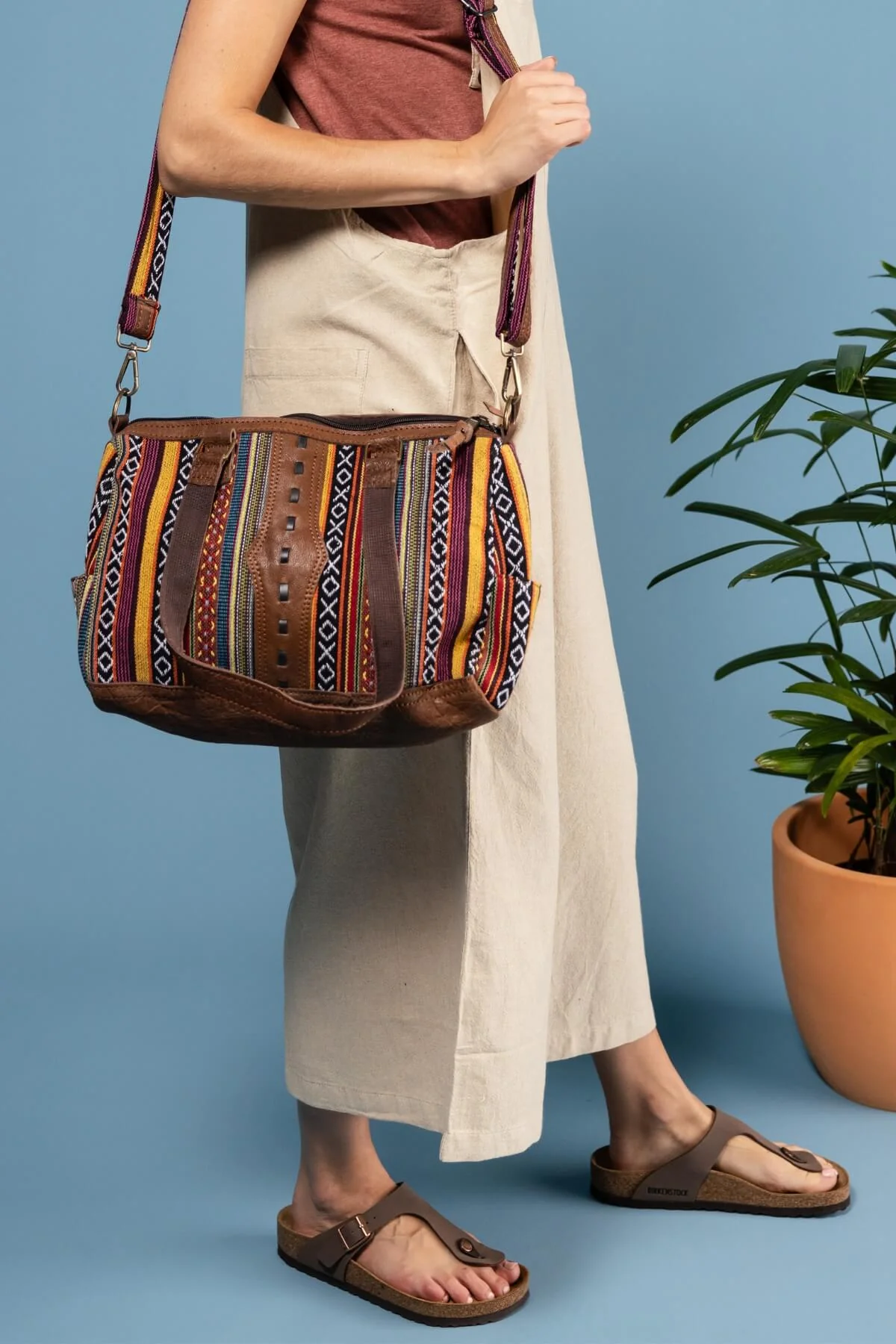 Buffalo Leather & Cotton Bag - Finistère - Image 4