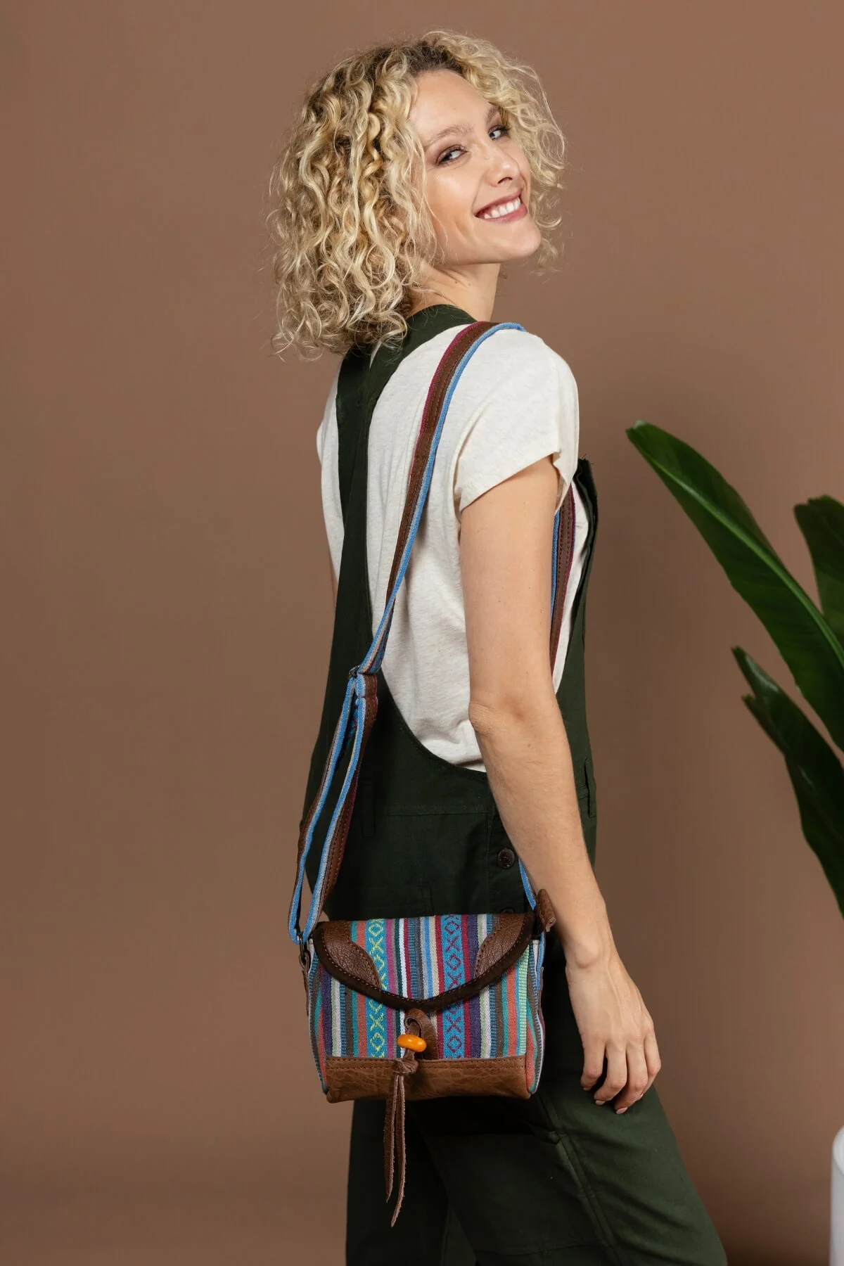 Buffalo Leather & Cotton Bag - Landerneau - Image 2