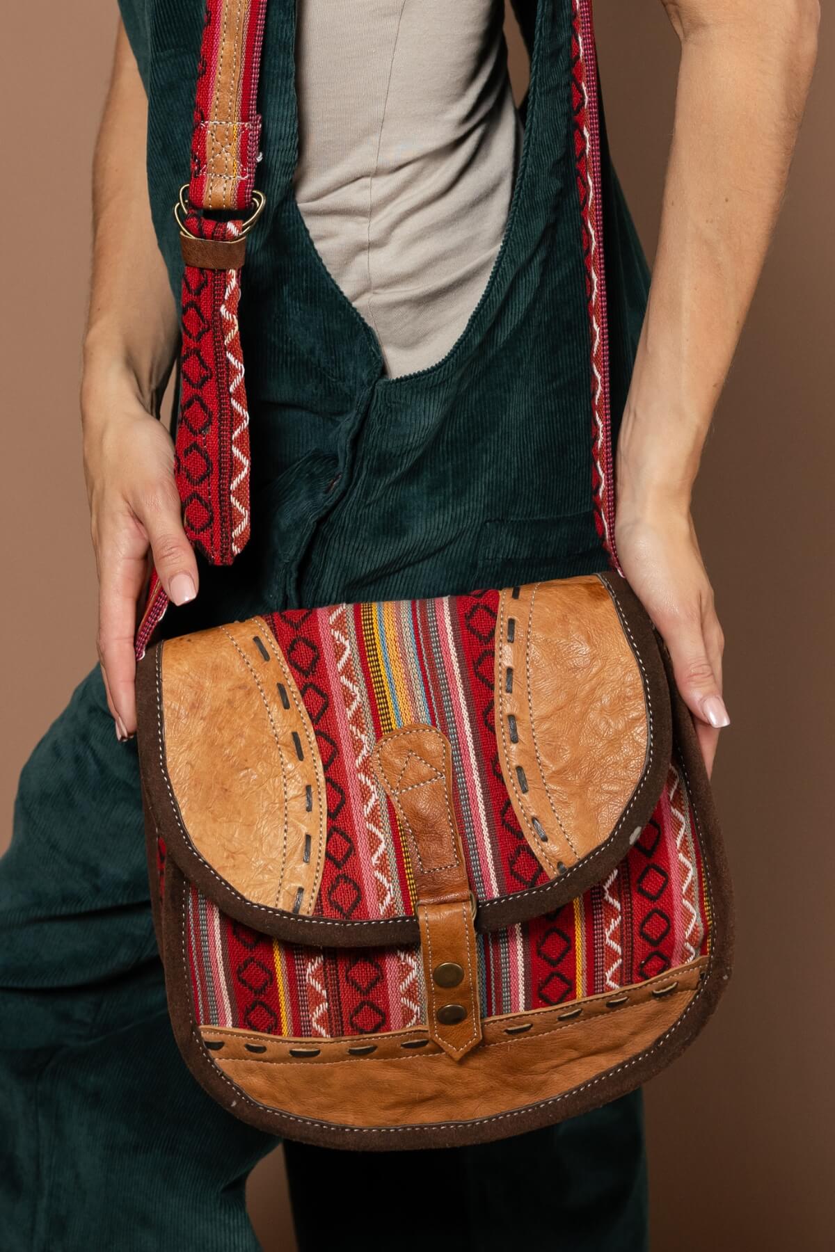 Buffalo Leather & Cotton Bag - Lesneven