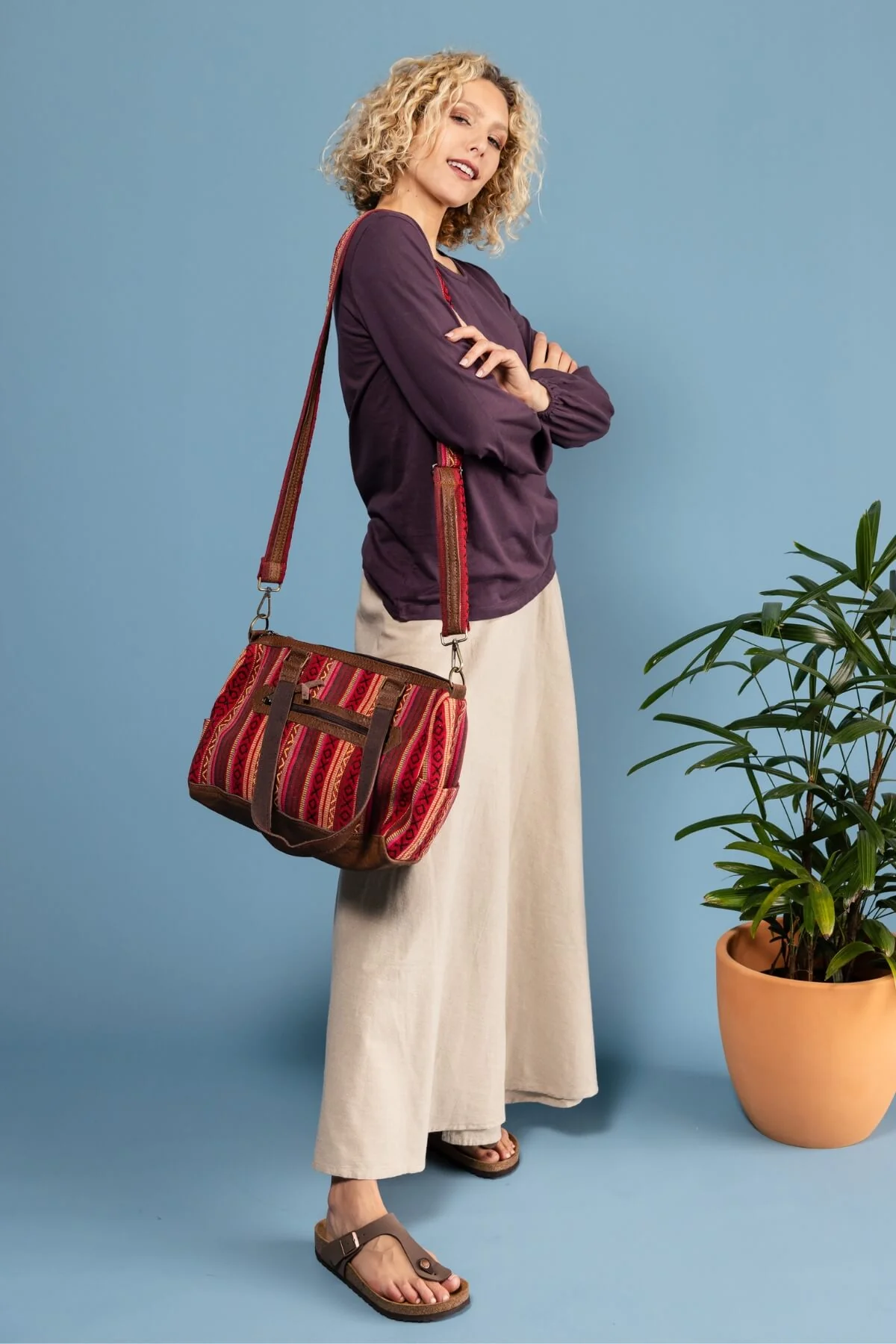 Buffalo Leather & Cotton Bag - Rennes - Image 2