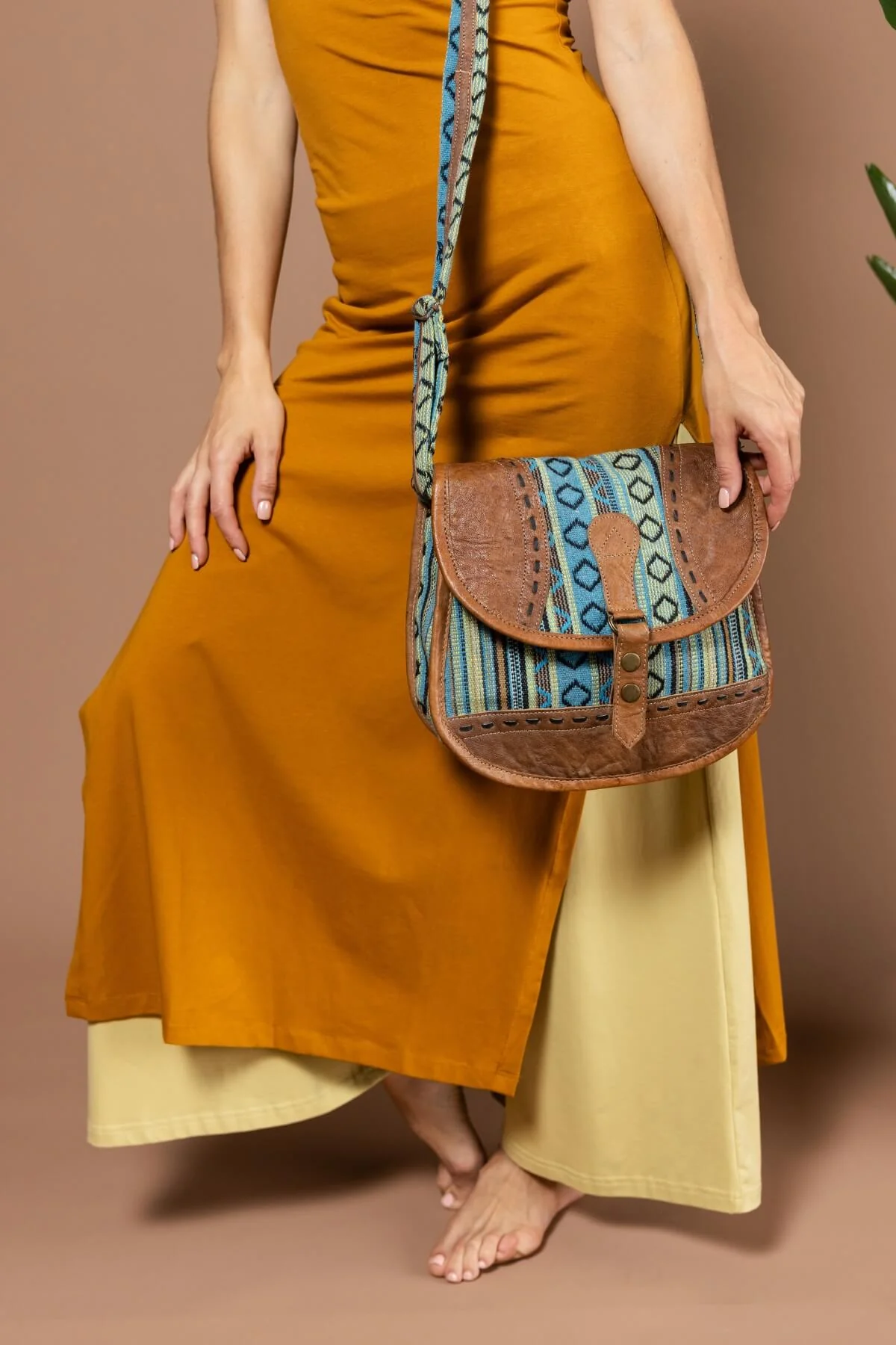 Buffalo Leather & Cotton Bag - Fougères