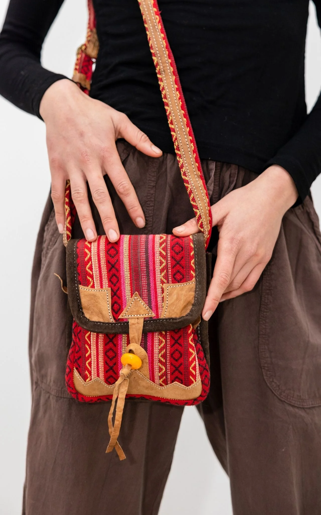 Buffalo Leather & Cotton Bag - Le Drennec - Image 2