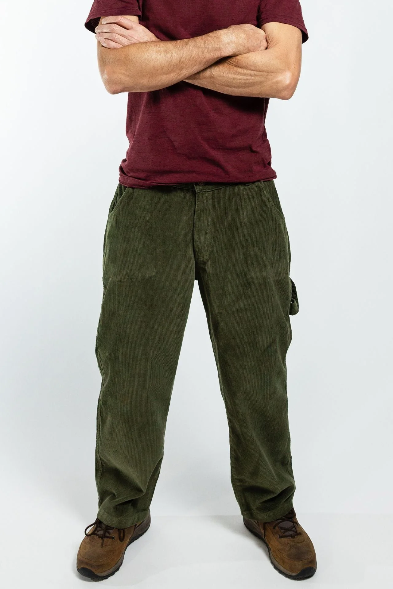 Corduroy Trousers - Khaki - Image 2