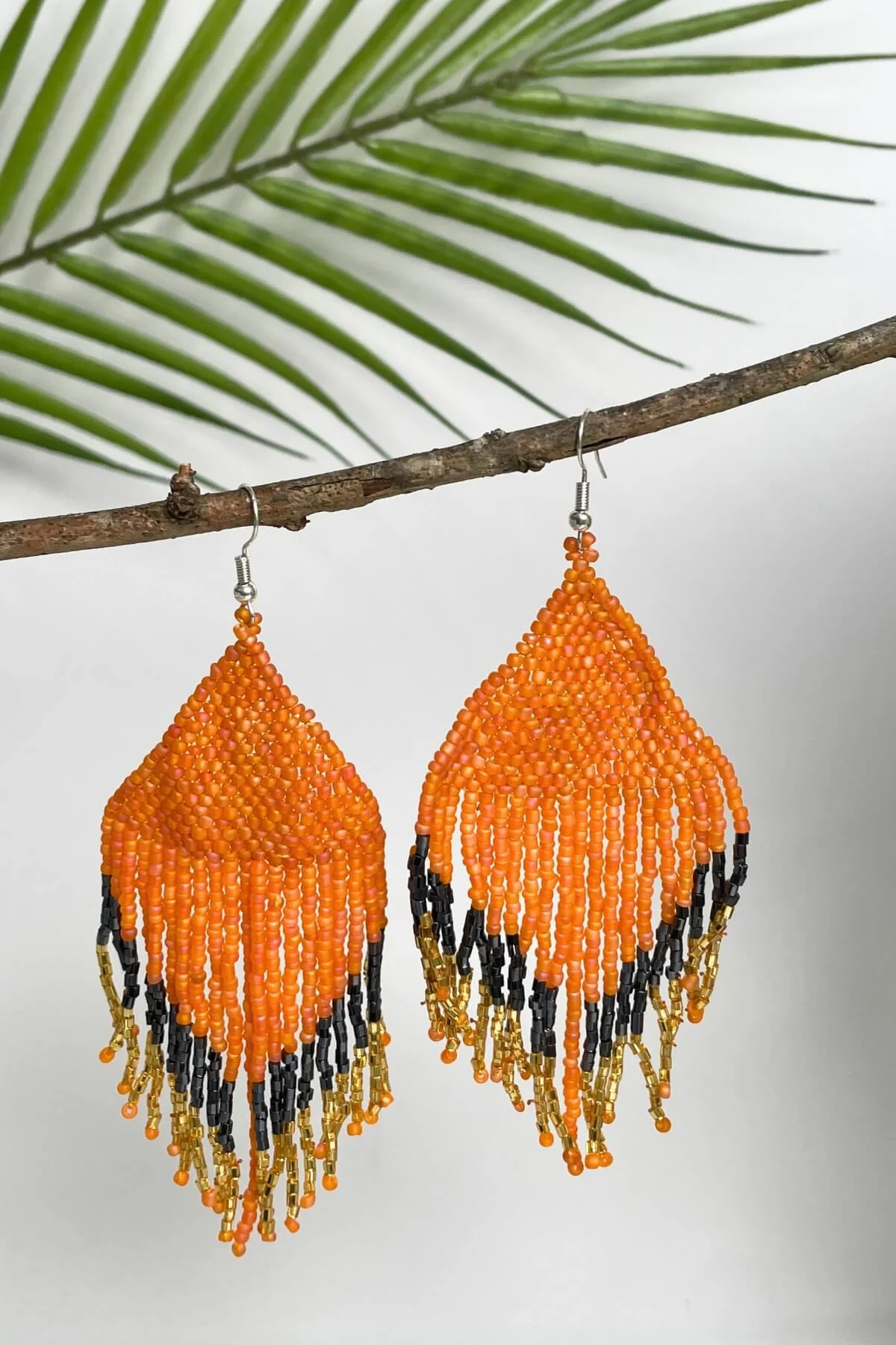 Beaded Earrings - Blood Orange