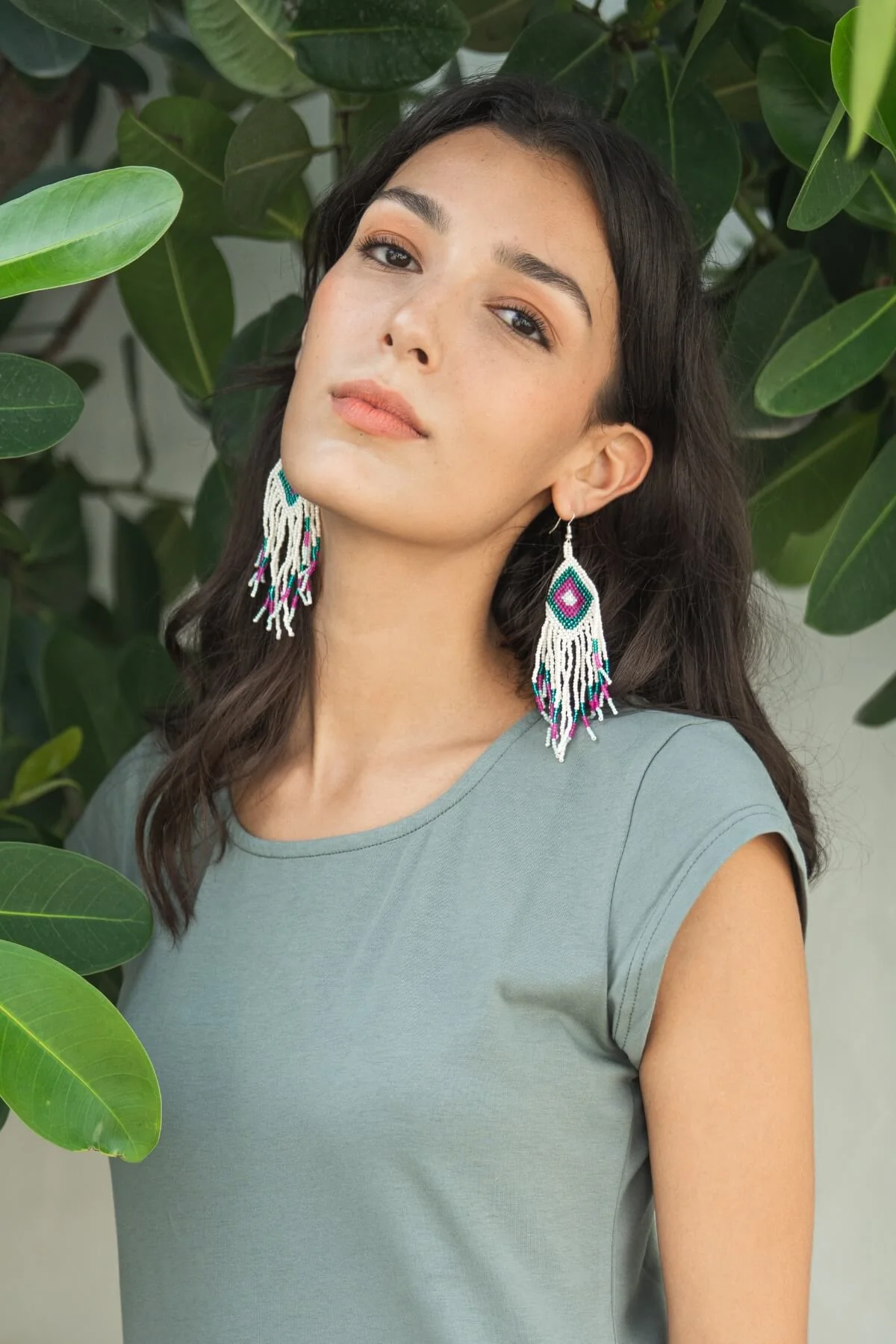 Beaded Earrings - Coconut Ice - Image 4