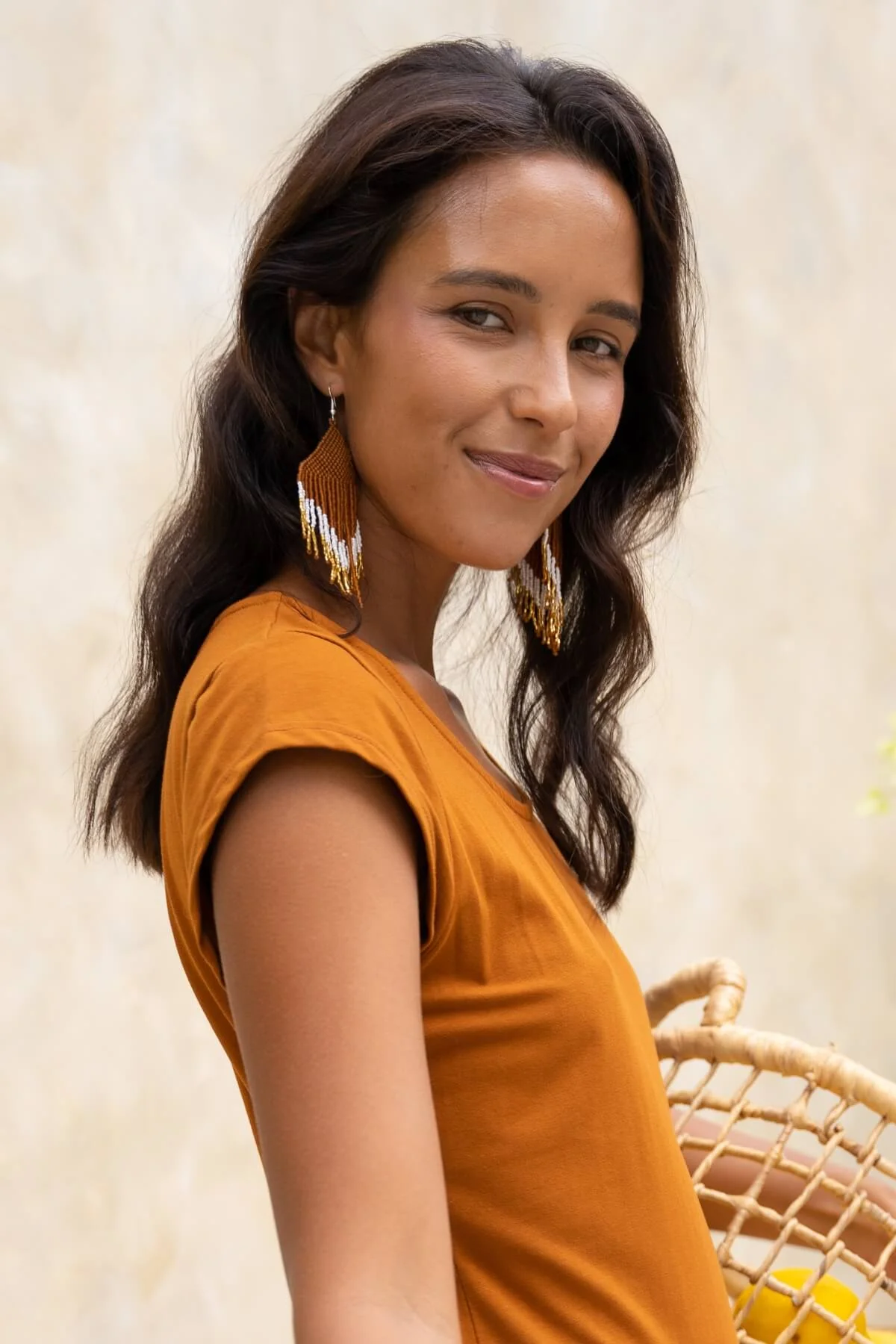 Beaded Earrings - Egyptian Gold - Image 2