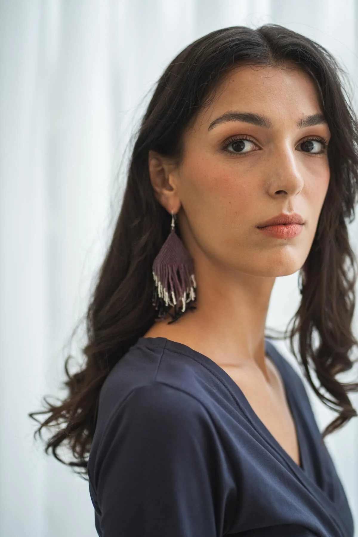 Beaded Earrings - French Lavender - Image 4