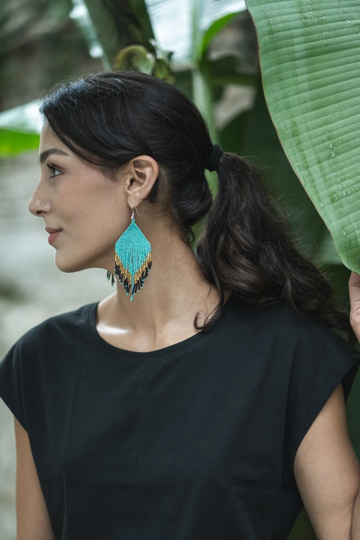 Beaded Earrings - Maldives Blue - Image 2