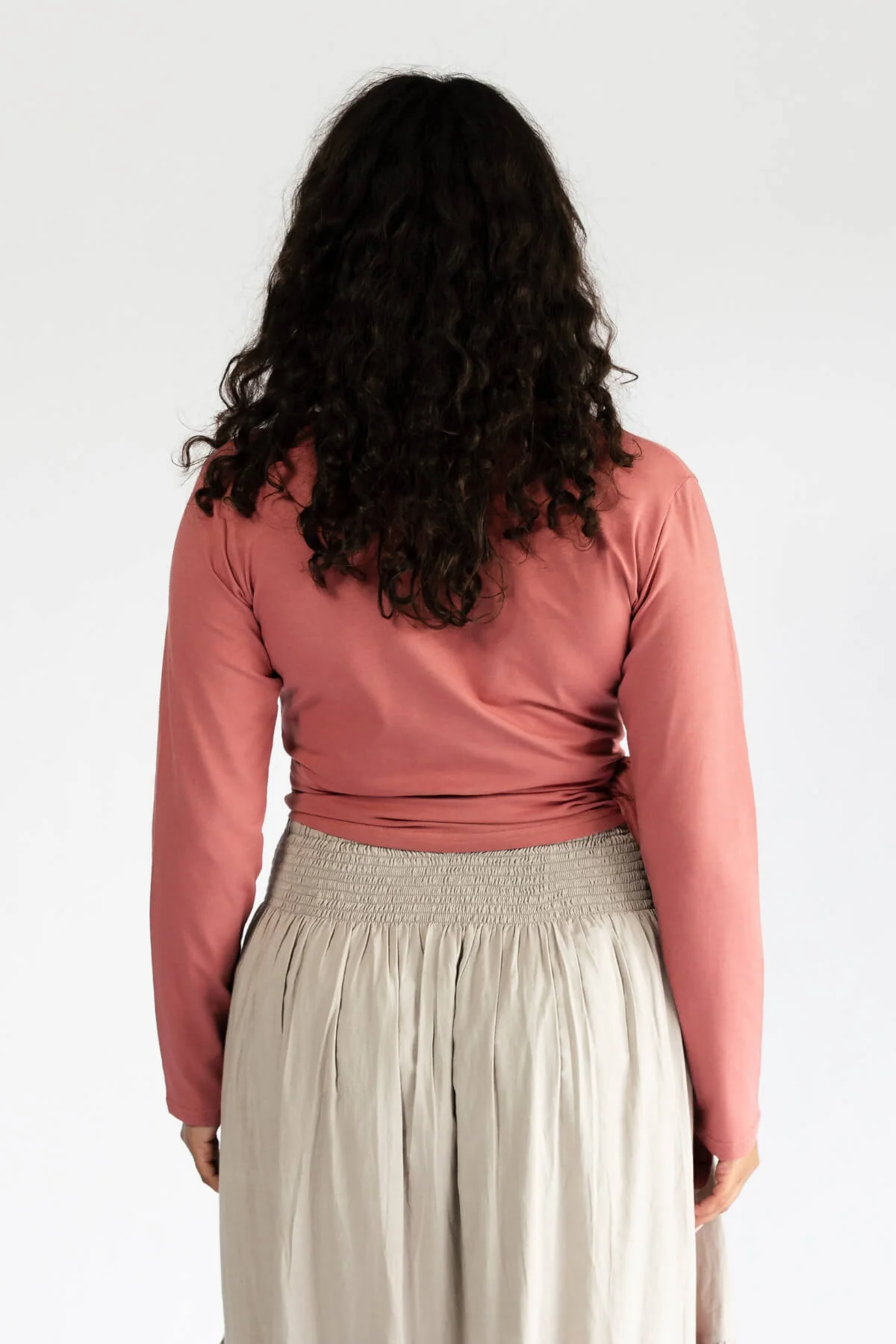 Organic Wrap Top Long Sleeve | Sundae - Image 6