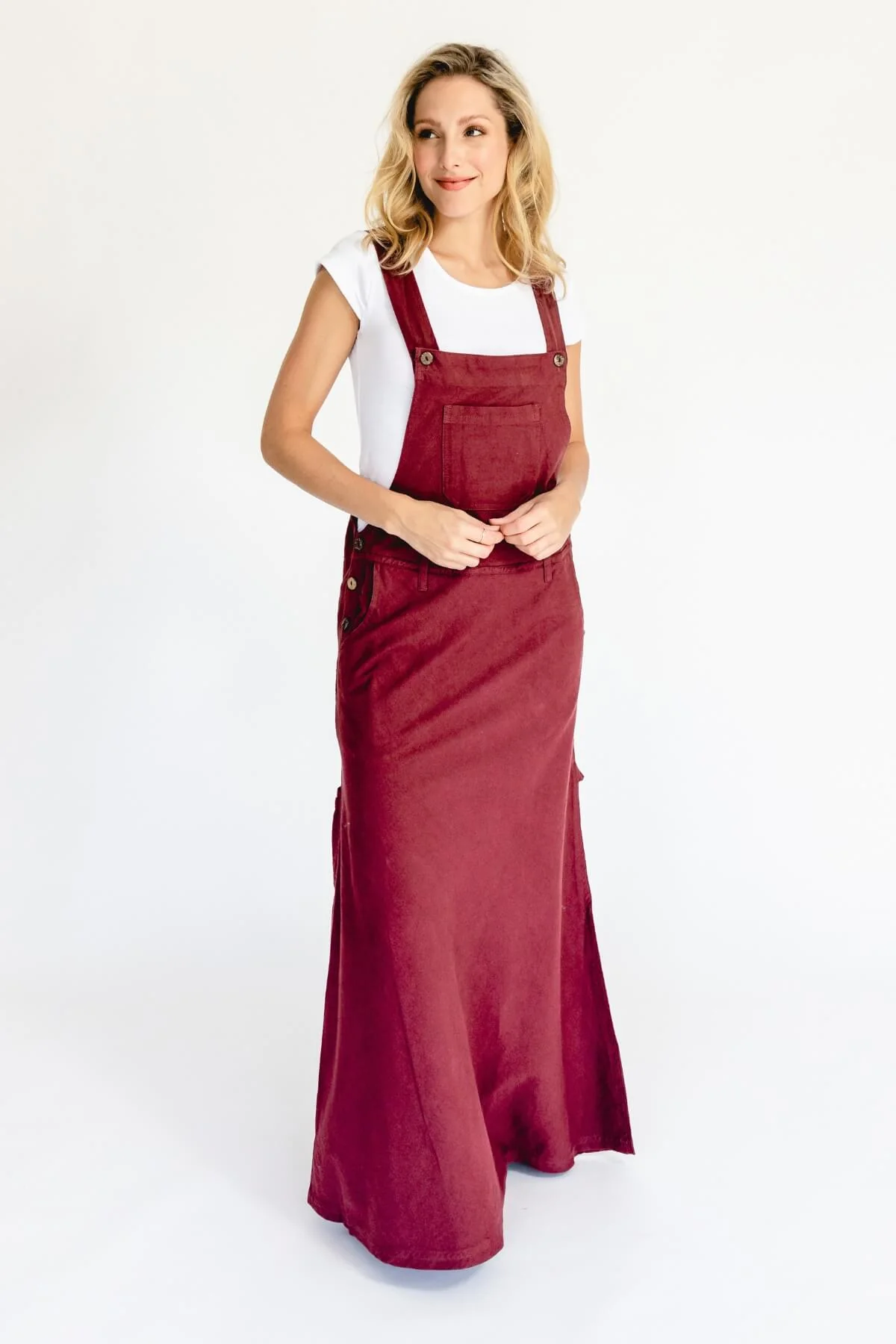 Overall Maxi Dress - Berry