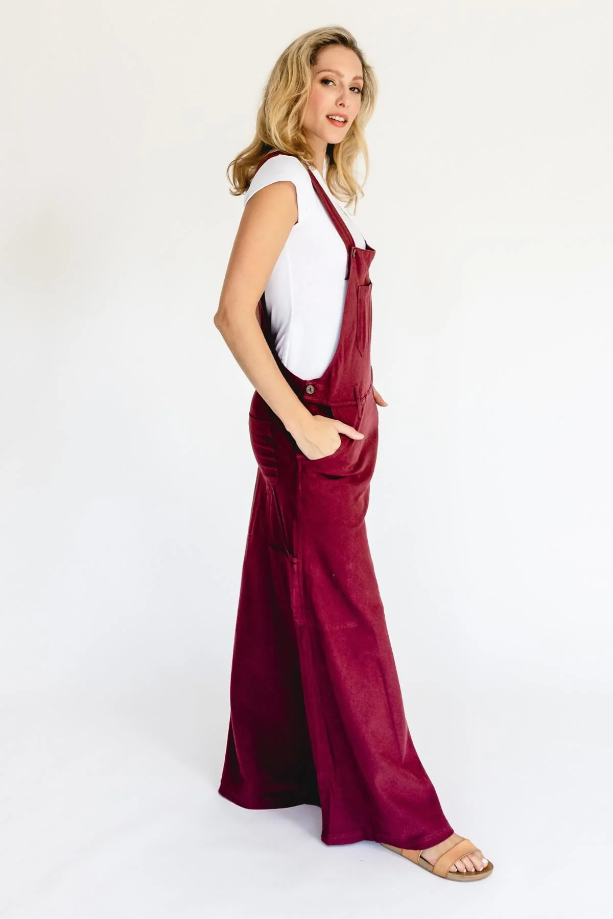 Overall Maxi Dress - Berry - Image 2