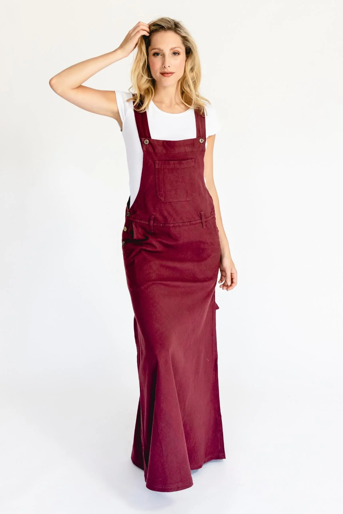 Overall Maxi Dress - Berry - Image 3