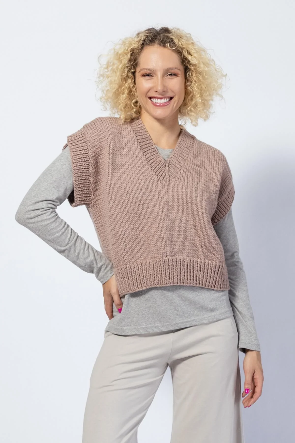 Cropped Merino Vest